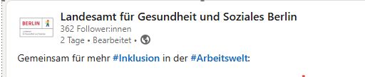 Post Lageso auf LinkedIn