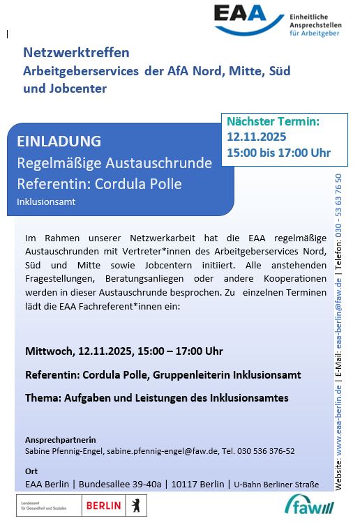 flyer Austausch Agentur und EAA